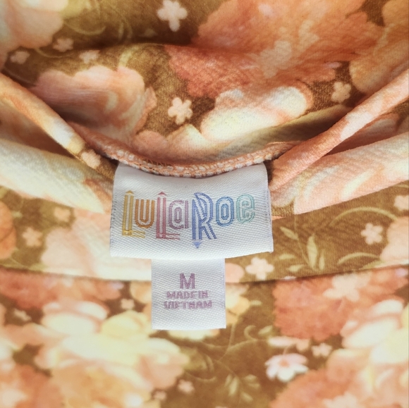 Lularoe Brown And Pink Floral Medium Cassie Skirt - Picture 7 of 10